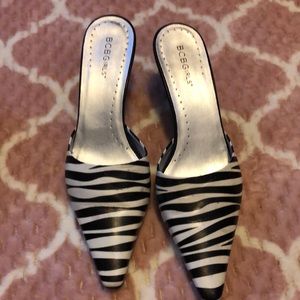 BCBG zebra print sandals